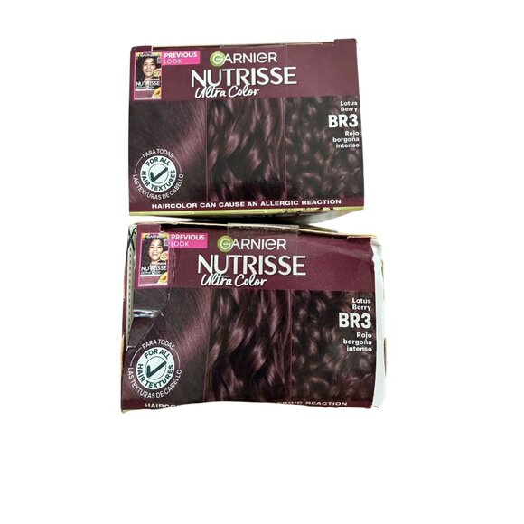 GARNIER NUTRISSE Ultra Color Lot of 2  BR3 Intense Burgundy Hair Color NEW NIB - Picture 2 of 5